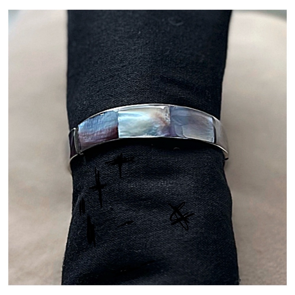 Bright MOTHER-OF-PEARL / ABALONE Shell CUFF Bracelet HANDMADE; Turks & Caicos